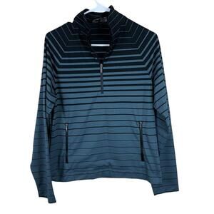 Nike Golf Shirt Womens S 4-6 Long Sleeve Zip Henley Logo Dri Fit Pullover Stripe